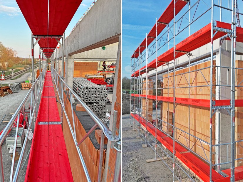 RINGER double-railed scaffolding – Tschulique construction project