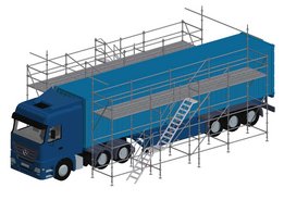Modell eines Enteisungs- und Reinigungsgerüsts von Ringer GmbH für LKWs
