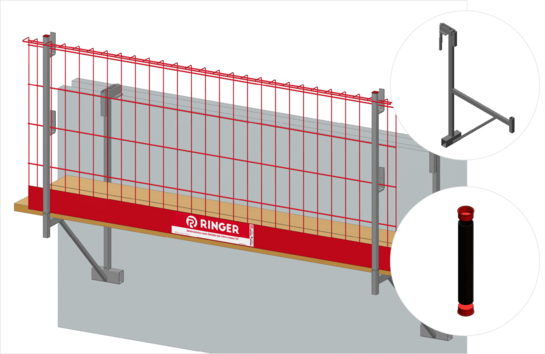 Seitenschutz auf Fertigteilwand