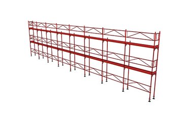 RINGER Doppelgeländer-Gerüst mit 20 m Länge – Effiziente Gerüstlösung für Bauprojekte mit robuster Konstruktion und langlebigem Material.
