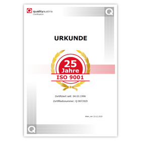 25 years of ISO 9001 certification