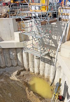 Treppenturm mit RINGER Modulgerüst in voestalpine Microtunnel