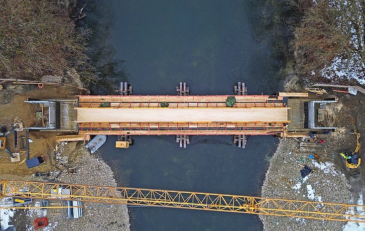 Bird’s-eye view of the bridge’s supporting structure