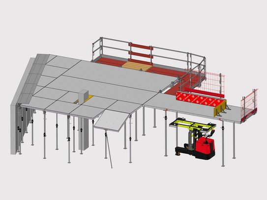 Veranschaulichung der perfekten Kompatibilität der Produkte AluDEK und DEKplus Deckenschalung von Ringer GmbH