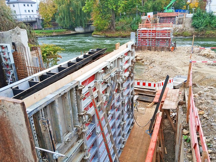 Stahl Master Schalung am Uferbereich