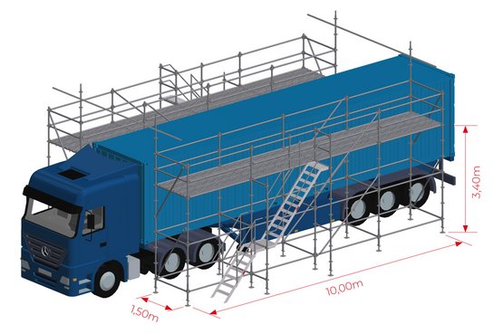 LKW Enteisungsgerüst und Waschgerüst Modulgerüst