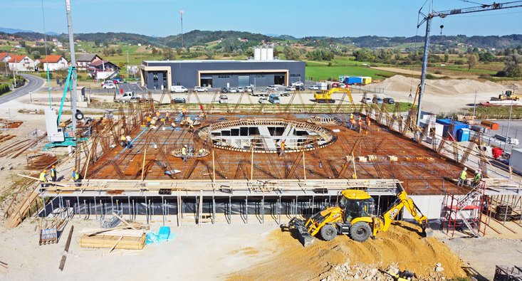 Vogelperspektive MDK Headquarter Rohbau