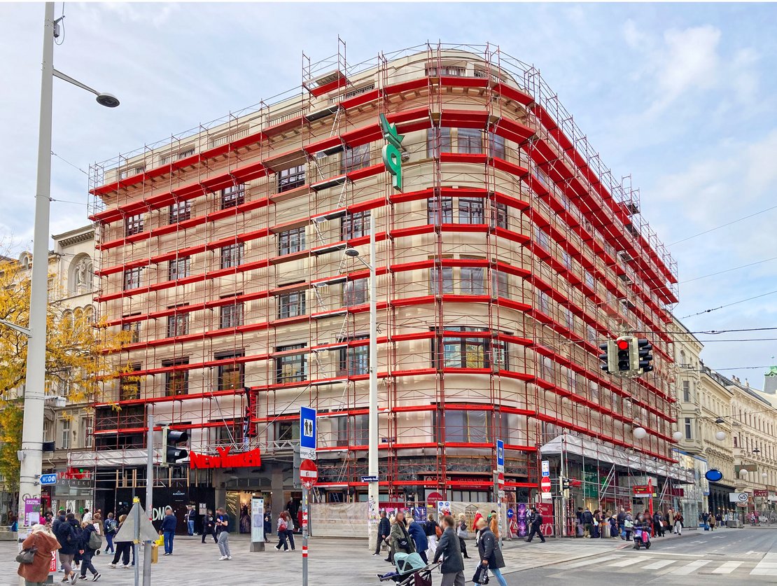 Doppelgeländer Gerüst Mariahilfer Straße