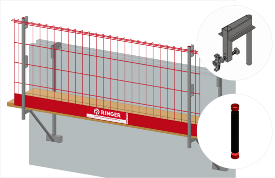 Seitenschutz auf Fertigteilwand