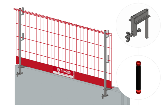 Seitenschutz auf Fertigteilwand