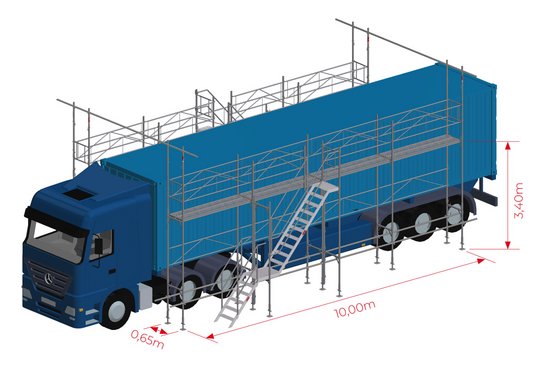 LKW Enteisungsgerüst und Waschgerüst Doppelgeländer Gerüst