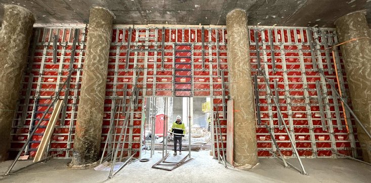 RINGER Alu Master Wandschalung Baustelle MedUni Campus Mariannengasse