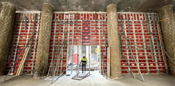 RINGER Alu Master Wandschalung Baustelle MedUni Campus Mariannengasse 