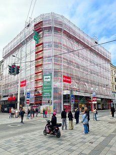 Doppelgeländer Gerüst eingeplant