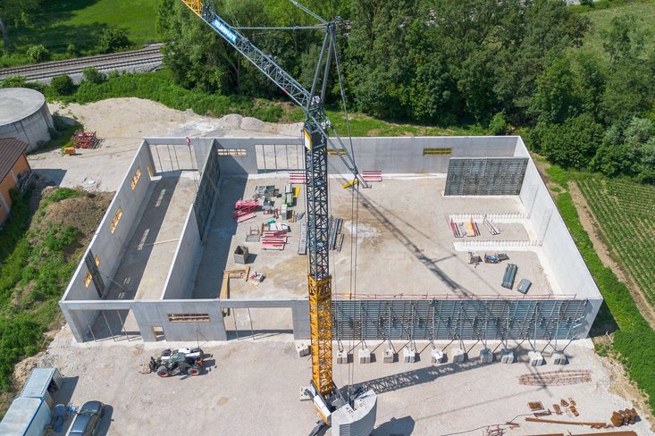 Landwirtschaftliche Maschinenhalle geschalt mit Master PRO Stahlrahmenschalung