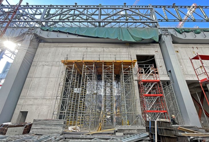 Traggerüstsystem in Kombination mit Flex Schalung