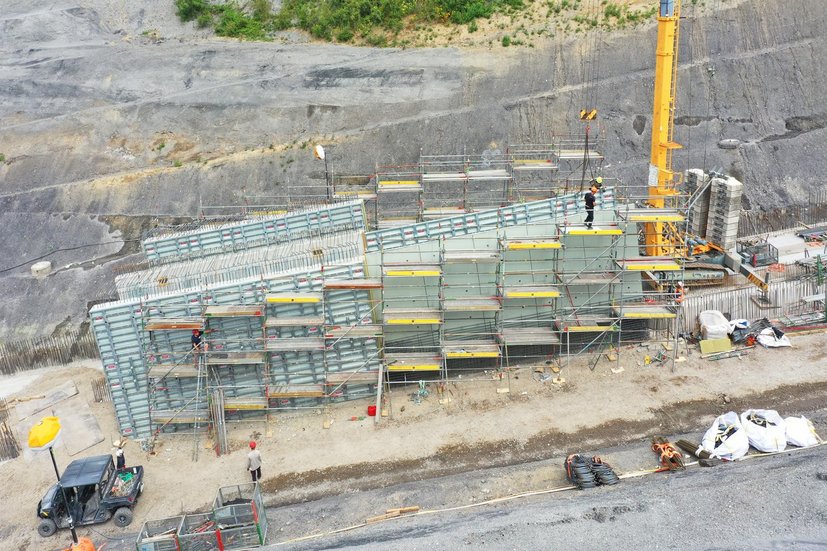 Teil der 200m langen Lifttunnelanlage