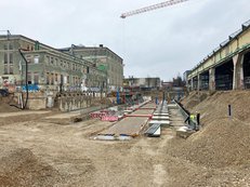 Säulenfundamente der Tiefgarage