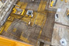 AluDEK slab formwork with formwork panels levelling