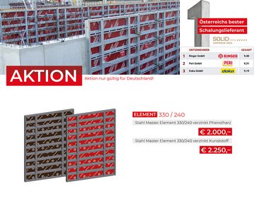 Stahl Master Wandschalung Großelemente