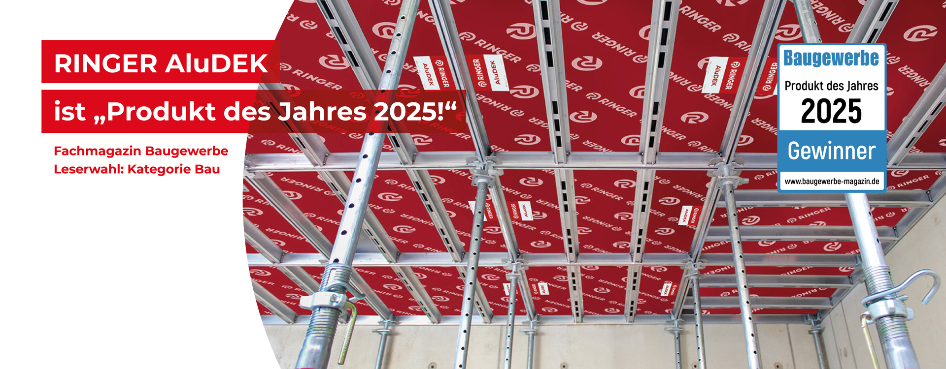 AluDEK ist Produkt des Jahres 2025 - Leserwahl Fachmagazin Baugewerbe
